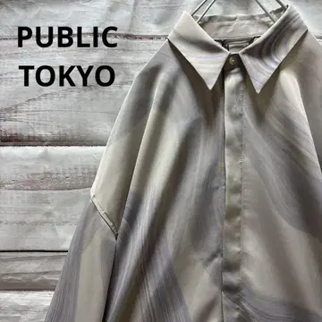 새상품 PUBLIC TOKYO 마블 오버 셔츠 올 패턴 오버 사이즈