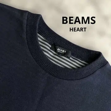 인기 BEAMS HEART 네이비 T셔츠 가슴 포켓 부착 M 사이즈