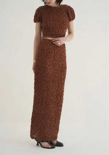 CLANE SHIRRING STRAIGHT SKIRT