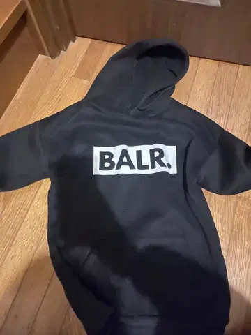 BALR. 블랙 후드티 후드 부착