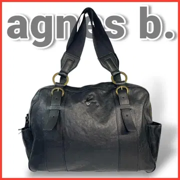 새상품급 agnes b. 에네스베 미니 보스턴 핸드백 가죽 천연 가죽