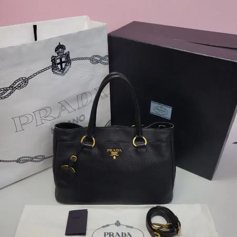 Prada Vitello Shoulder and Cross Bag