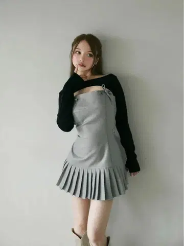 ANDMARY Karen knit set mini dress Gray S