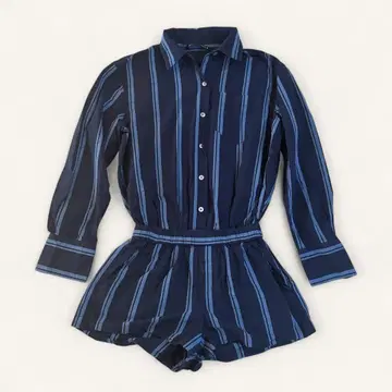ZARA 스트라이프 긴팔 올인원 네이비 콤비네존 새상품급 가을 옷