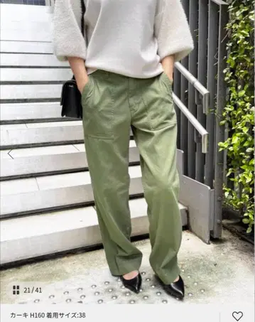 새상품급 Spick&Span 루즈 베이커 팬츠 카키 사이즈 38