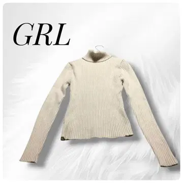 그레일 GRL 아이보리 리브 터틀넥 니트 스웨터 S