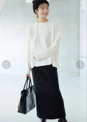IENA 블랙 니트 타이트 스커트 롱 기장