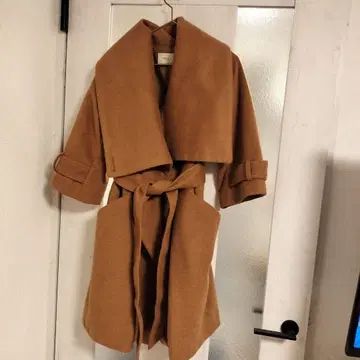 miu LOOK 카멜 롱 코트 벨트 포함