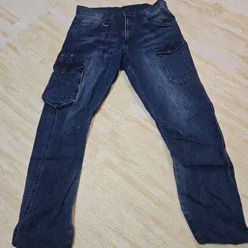 다크 블루 카고 팬츠 슬림 핏
