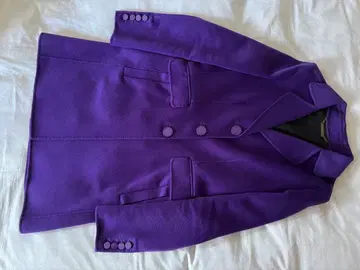 MICHAEL KORS 보라색 체스터 코트 버튼 포함