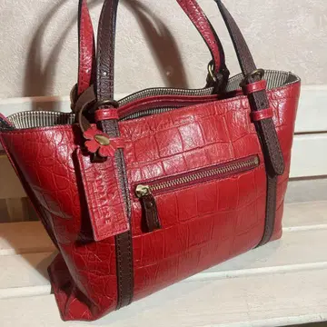 APPLAUSE 가죽 핸드백, 빨간색, 크로커다일 무늬