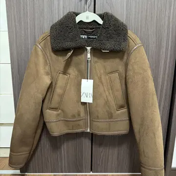 ZARA 보아 옷깃 브라운 숏 자켓