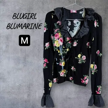 BLUGIRL BLUMARINE 플라워 프린트 가디건 M 프릴 포함