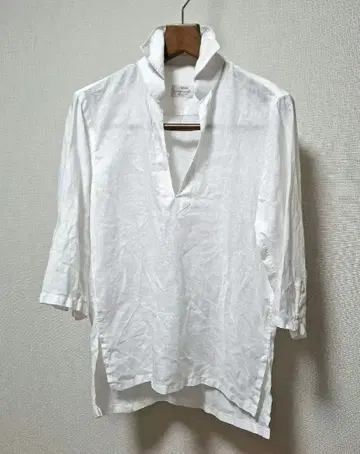 [ 새상품급 ] 마리오 무스카엘로 린넨 포플린 카프리 셔츠 S 화이트