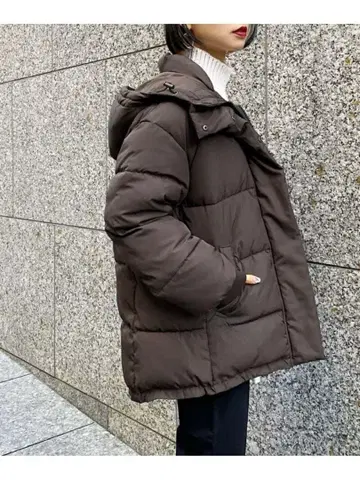 Eco 에어컨 다운 후드 블루종 트러플 PAGEBOY