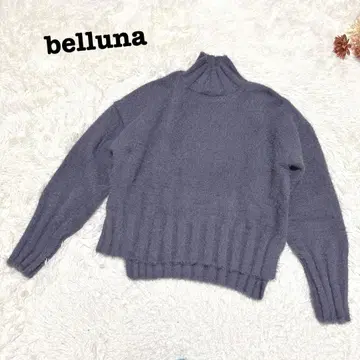 s.1968 [벨루나] 긴팔 니트 하이넥 블루 계열 심플 M 사이즈