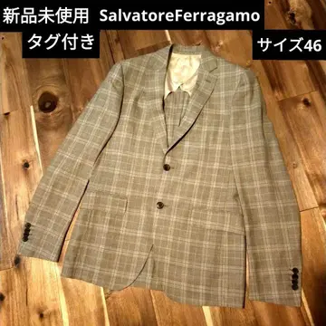 택 포함 새상품 SalvatoreFerragamo 체크 자켓 사이즈 46