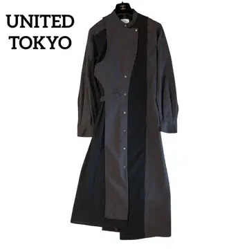 새상품급 UNITED TOKYO 서클컷 파이핑 원피스 일본제 0