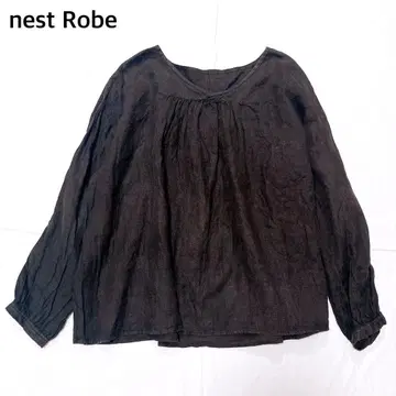 네스트로브 V넥 린넨 풀오버 블라우스 긴팔 nest Robe