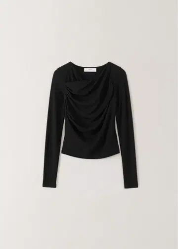 ohotoro 2way Shirring T-Shirt black