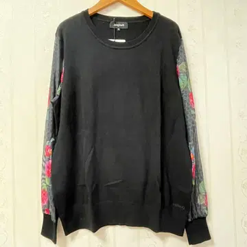 [ 새상품 ] Desigual 꽃무늬 시스루 소매의 긴팔 니트