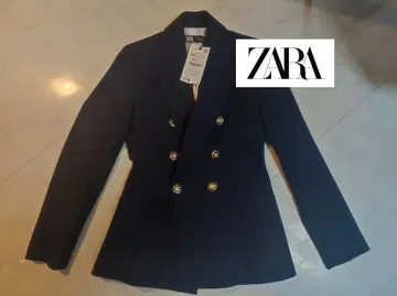 [ 새상품 미사용 ] 완판템 ZARA 네이비 더블 브레스트 자켓 XS