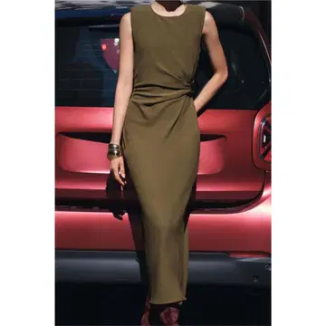 슬리브리스 롱 드레스 2차 모임 원피스