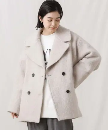 컨디션 최상 CLOCHE 크로셰 샤기 미디 피코트 모헤어 혼방 2 사이즈