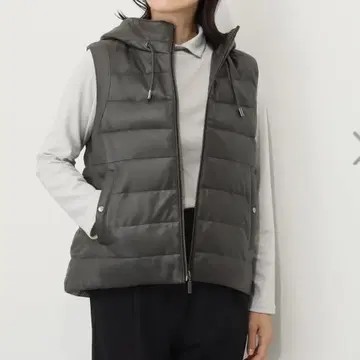 새상품! 모토마치 제라르 소프트 램 가죽 다운 베스트 세피아