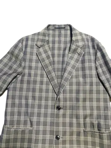 EDIFICE LA BOUCLE 그레이 체크 무늬 테일러드 자켓