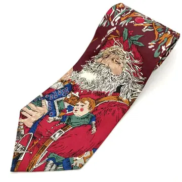USA제 크리스마스 산타클로스 넥타이 빈티지 구제 의류 실크