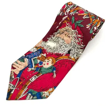 USA제 크리스마스 산타클로스 넥타이 빈티지 구제 의류 실크