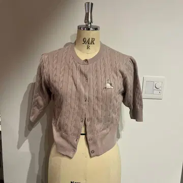 Rirandture 베이지 가디건 반팔