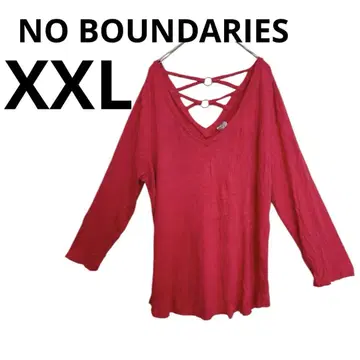 NO BOUNDARIES [ XXL ] 핑크 백 스트랩 긴팔 티셔츠