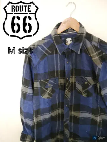 ROUTE 66 플란넬 셔츠 깅엄 체크 아메카지 두꺼운 원단 겨울 스트릿