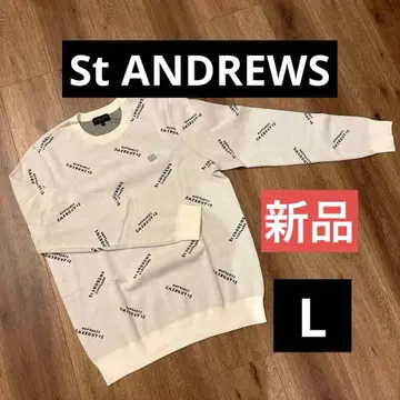 [ 새상품, 미사용 ] St Andrews L 사이즈 로고 프린트 스웨터