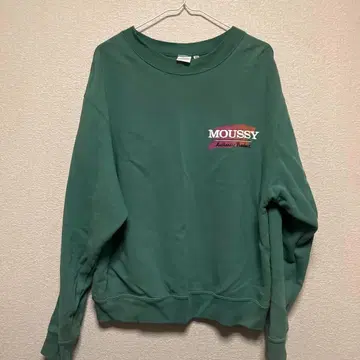 MOUSSY 그린 맨투맨 F 사이즈