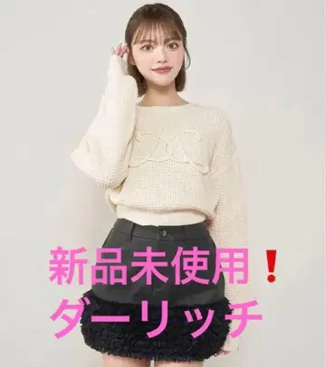 다리치 로고 와플 니트탑 미사용 새상품!