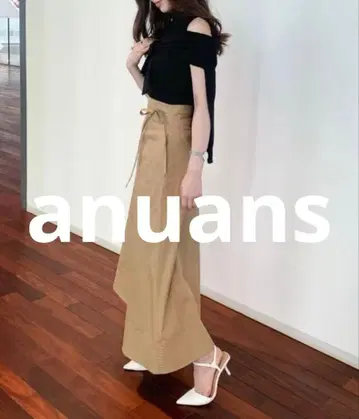 새상품급 anuans 플레어 스커트 MEDIUM 베이지 여성용