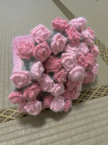 핸드메이드 장미 그라데이션 부케 담요