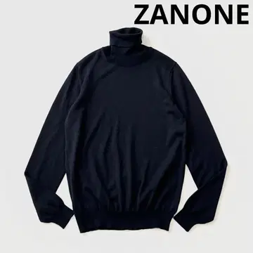 ZANONE 자노네 하이 게이지 터틀넥 울 니트 스웨터 네이비