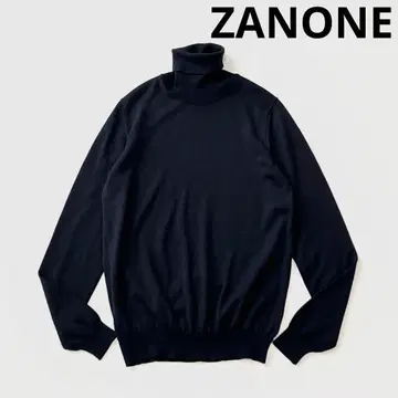 ZANONE 자노네 하이 게이지 터틀넥 울 니트 스웨터 네이비