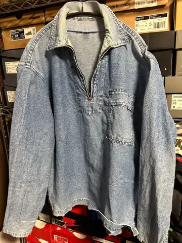 80s 빈티지 풀오버 데님 셔츠