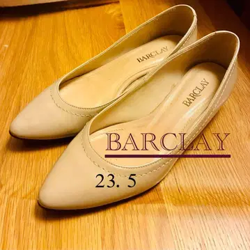 BARCLAY 베이지 펌프스 낮은 힐 편안한 착용감 23.5