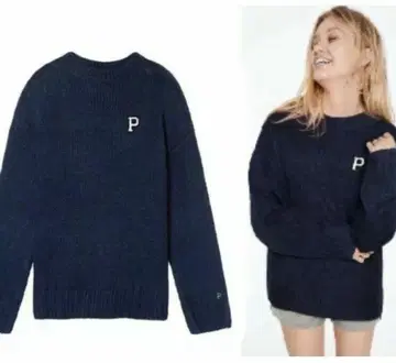 빅토리아 시크릿 핑크 보이프렌드 스웨터 네이비 XS