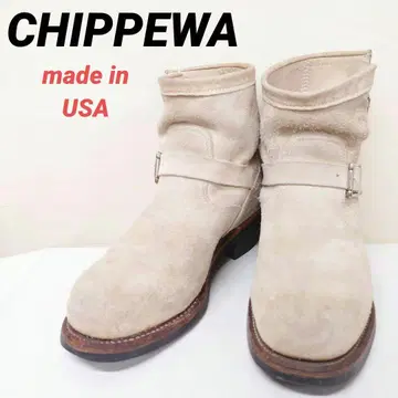 치페와 CHIPPEWA 엔지니어 부츠 숏 워크 부츠 스웨이드 가죽