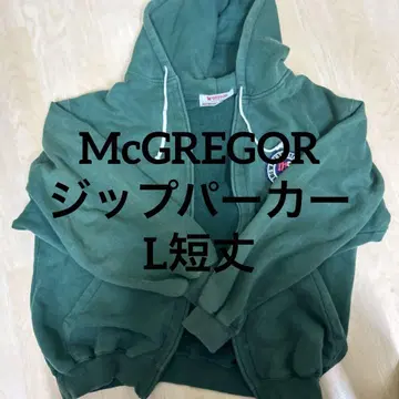 McGREGOR 풀 지퍼 후드티 짧은 기장 L 그린