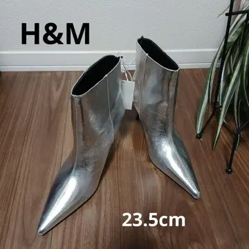 [ 새상품 ] H&M 실버 스틸레토 부티