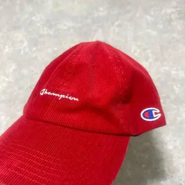 Champion 빨간색 코듀로이 캡