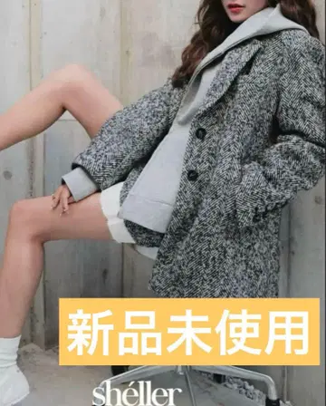 미사용 새상품 sheller 셰리에 herringbone 자켓 코트